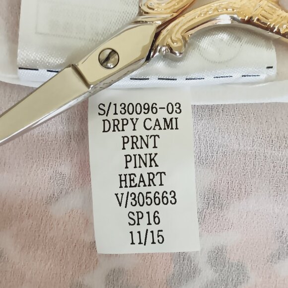 GAP Women's Pink Coral Heart Drapy Camisole Size M - Picture 11 of 12